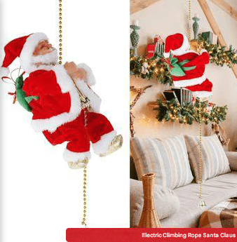 🎄Christmas Hot Sale✨Electric Bead Climbing Santa Claus Musical Toy🎅