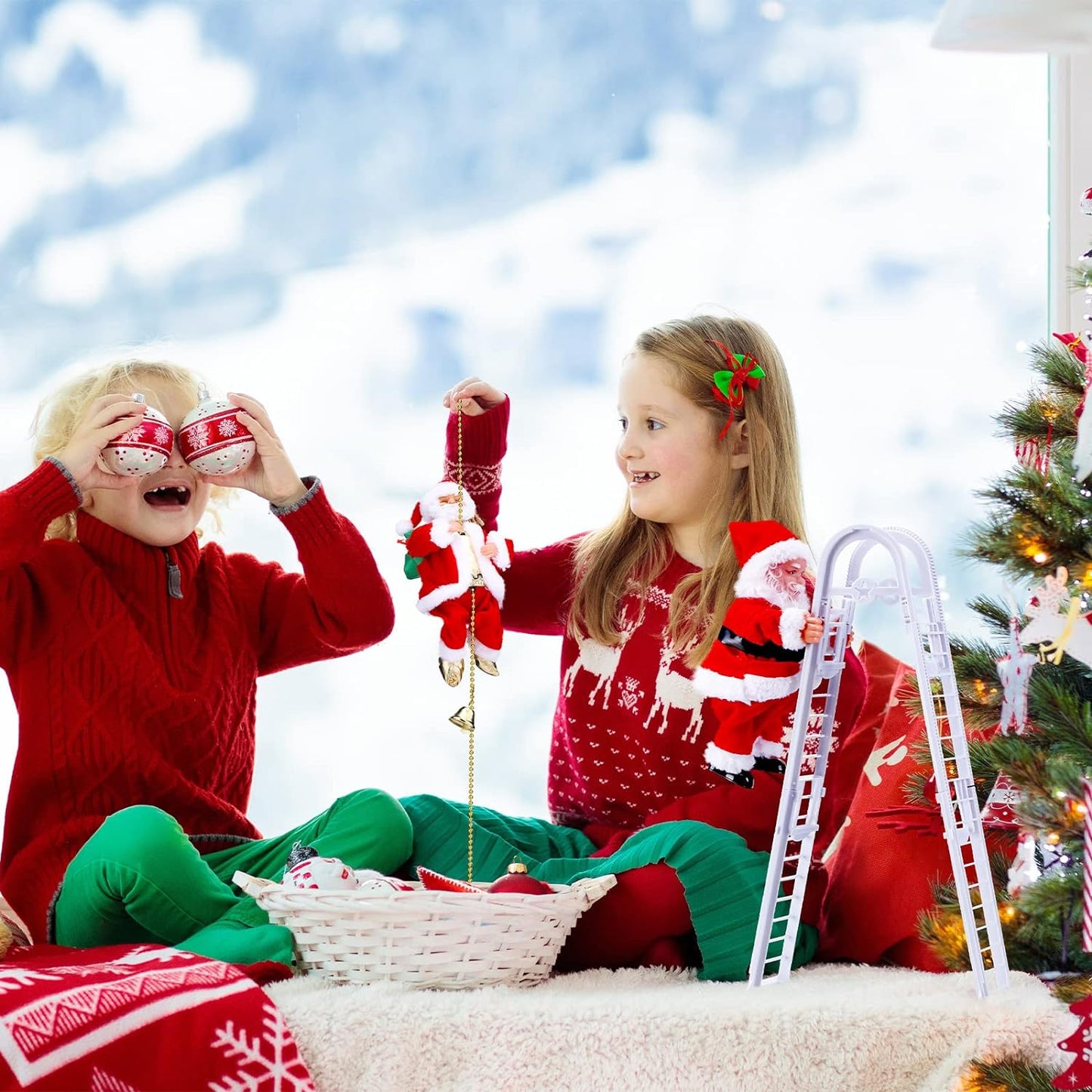 🎄Christmas Hot Sale✨Electric Bead Climbing Santa Claus Musical Toy🎅