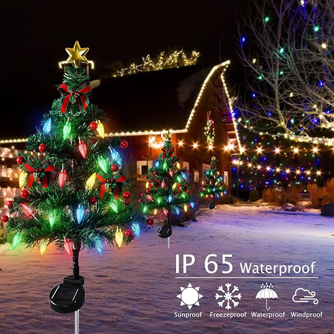 🎄 Solar Christmas Tree Light – Add Holiday Magic to Your Outdoors✨🎄