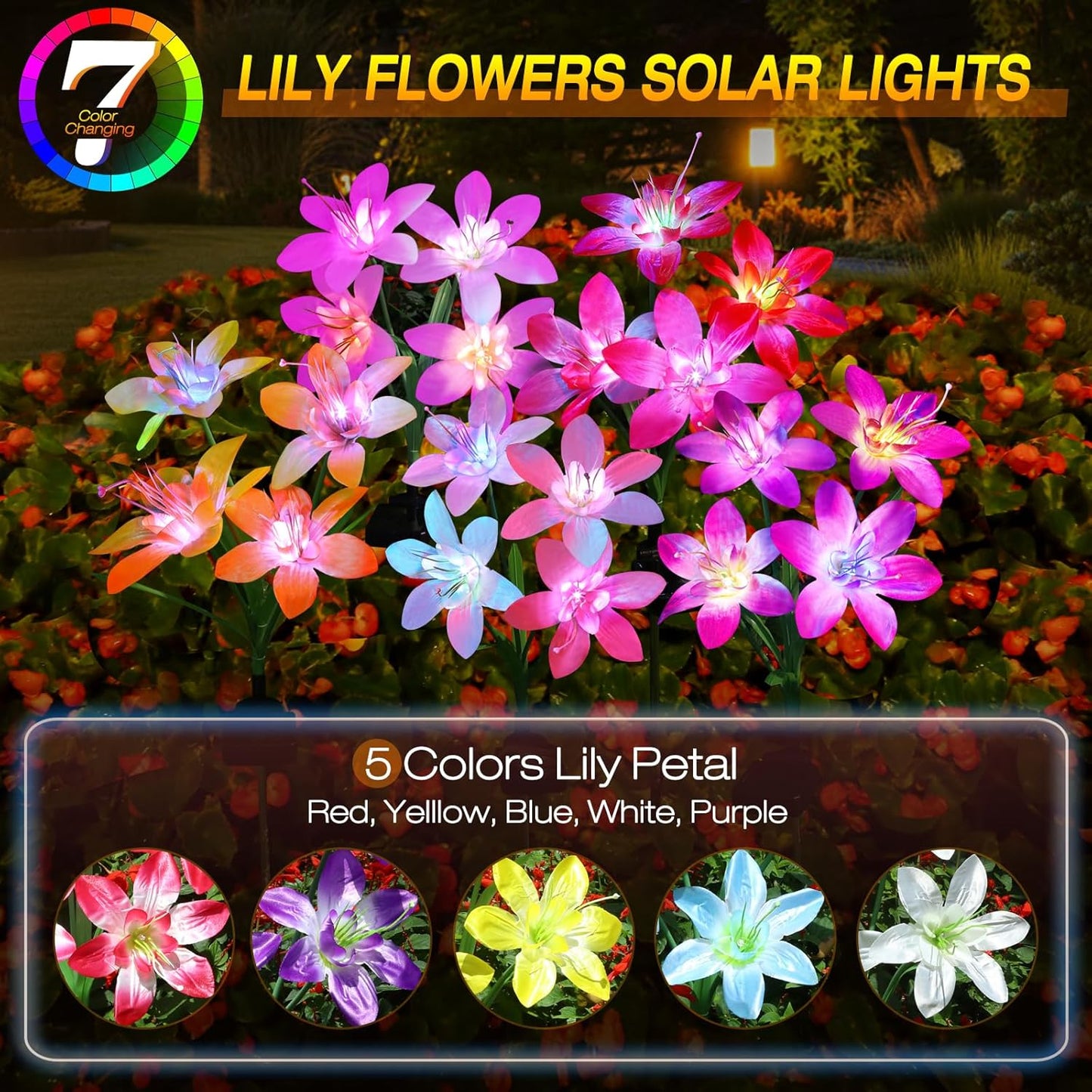 🔥Hot Sale-49% OFF🔥Colorful Gradient Lily Flower Light 🌷