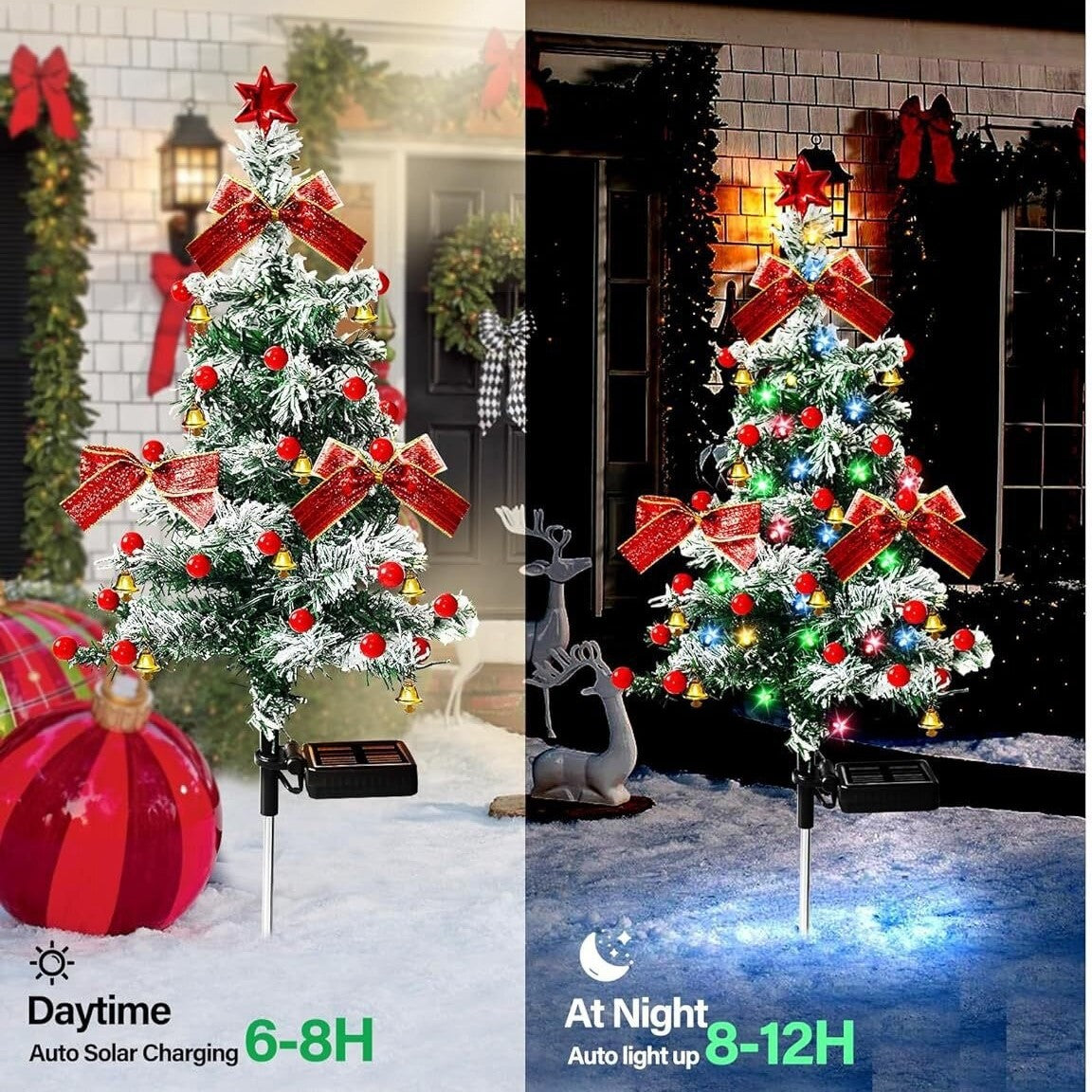 🎄 Solar Christmas Tree Light – Add Holiday Magic to Your Outdoors✨🎄