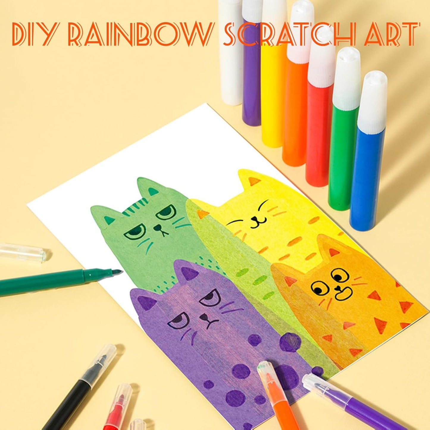 🌈Rainbow Scratch Art Magic Reveal Kit🎁