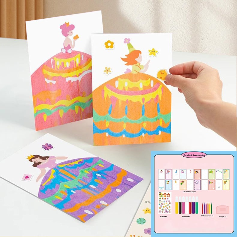 🌈Rainbow Scratch Art Magic Reveal Kit🎁