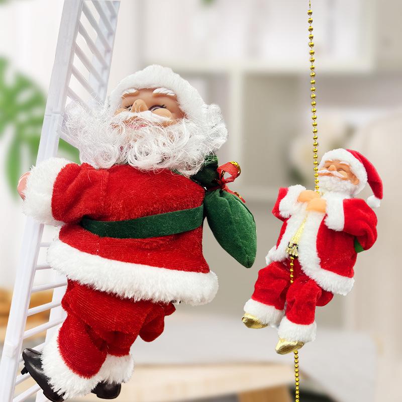 🎄Christmas Hot Sale✨Electric Bead Climbing Santa Claus Musical Toy🎅