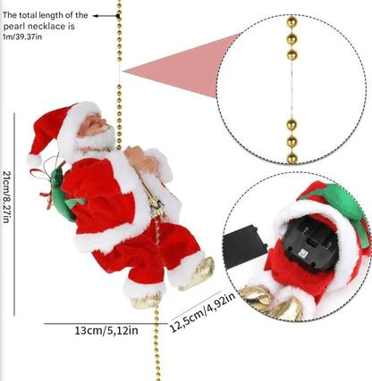 🎄Christmas Hot Sale✨Electric Bead Climbing Santa Claus Musical Toy🎅