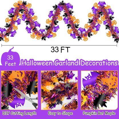 Halloween Tinsel Garland – Sparkly & Spooky Party Decor
