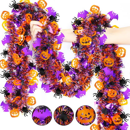 Halloween Tinsel Garland – Sparkly & Spooky Party Decor