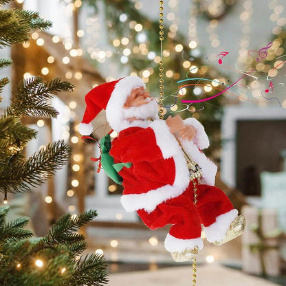 🎄Christmas Hot Sale✨Electric Bead Climbing Santa Claus Musical Toy🎅