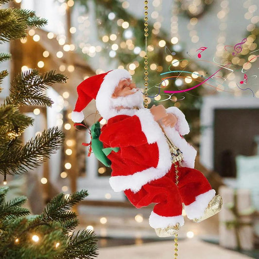 🎄Christmas Hot Sale✨Electric Bead Climbing Santa Claus Musical Toy🎅