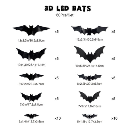 🦇3D Bat Design LED Decoration✨